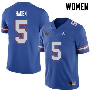 Women's Florida Gators #5 Joe Haden NCAA Jordan Brand Royal Authentic Stitched College Football Jersey RJL7462YP